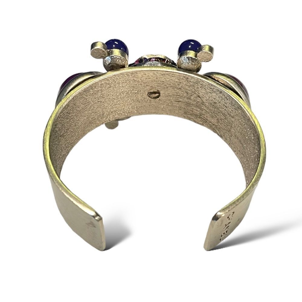 CHANEL Vintage CC Logo Cluster Stone Cuff Circa 03’ - Picture 5 of 9